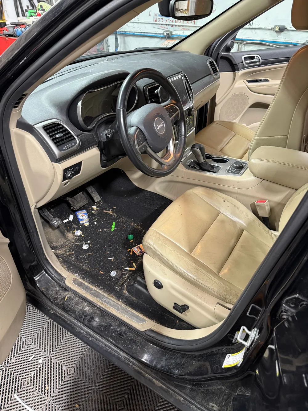 Interior Transformation before professional auto detailing by We Care Car Care