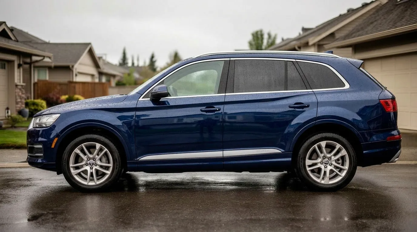 Vehicle with professional ceramic coating showing water beading and protection — We Care Car Care