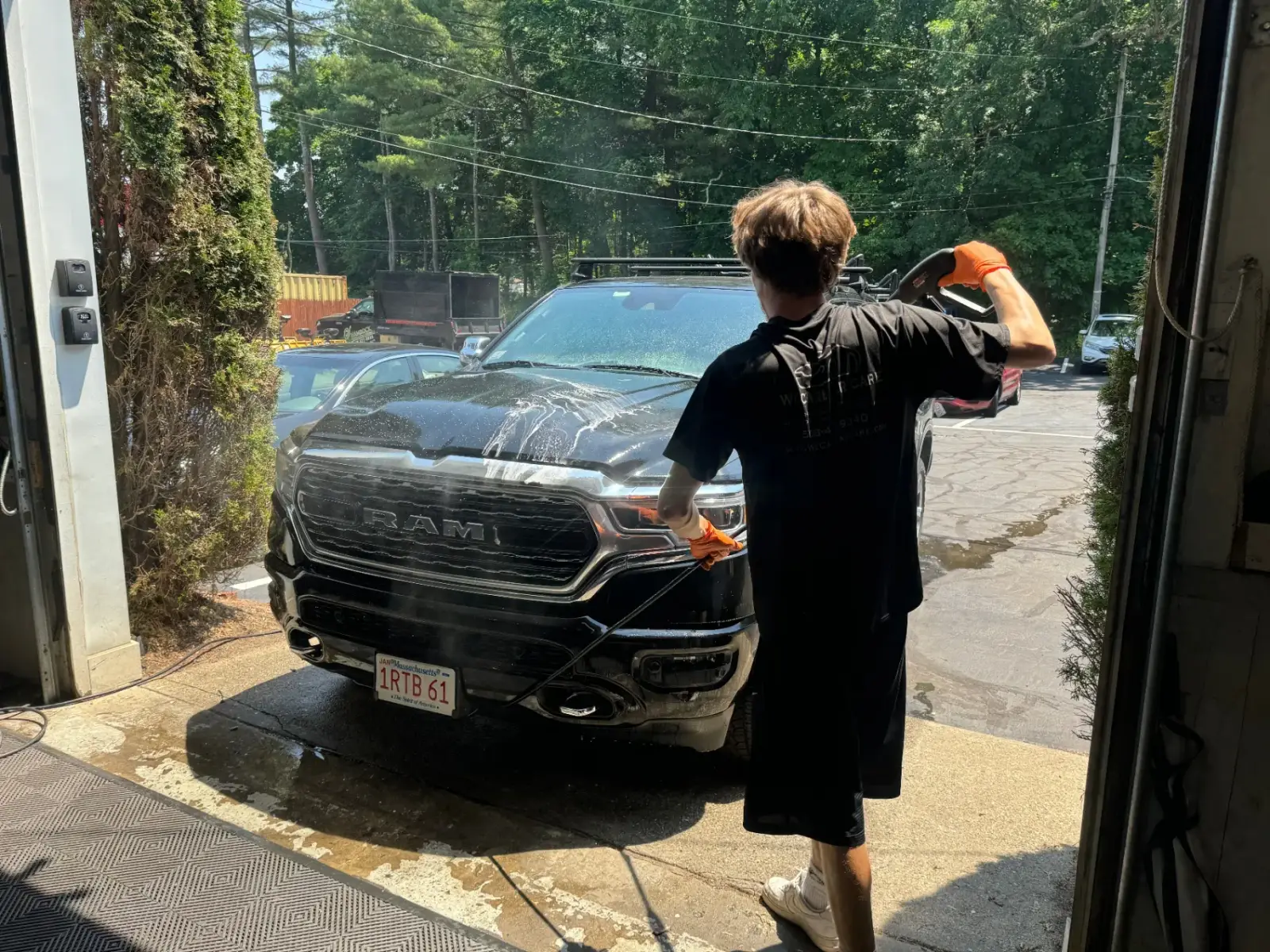 Professional auto detailing in progress at We Care Car Care Framingham MA